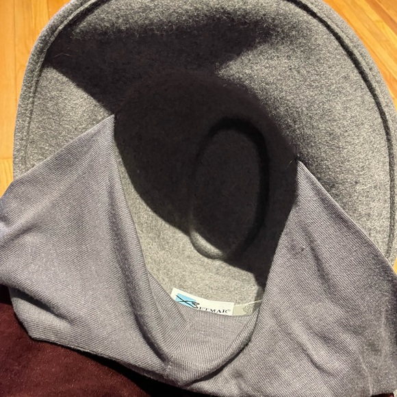 Vintage Betmar NY 100% wool hat with tie winter warm gray one size - Picture 6 of 7